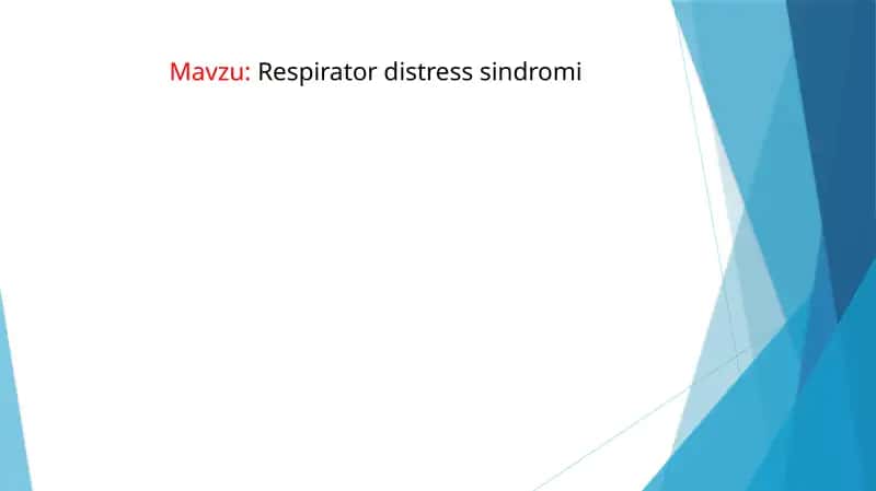 Respirator distress sindromi 1