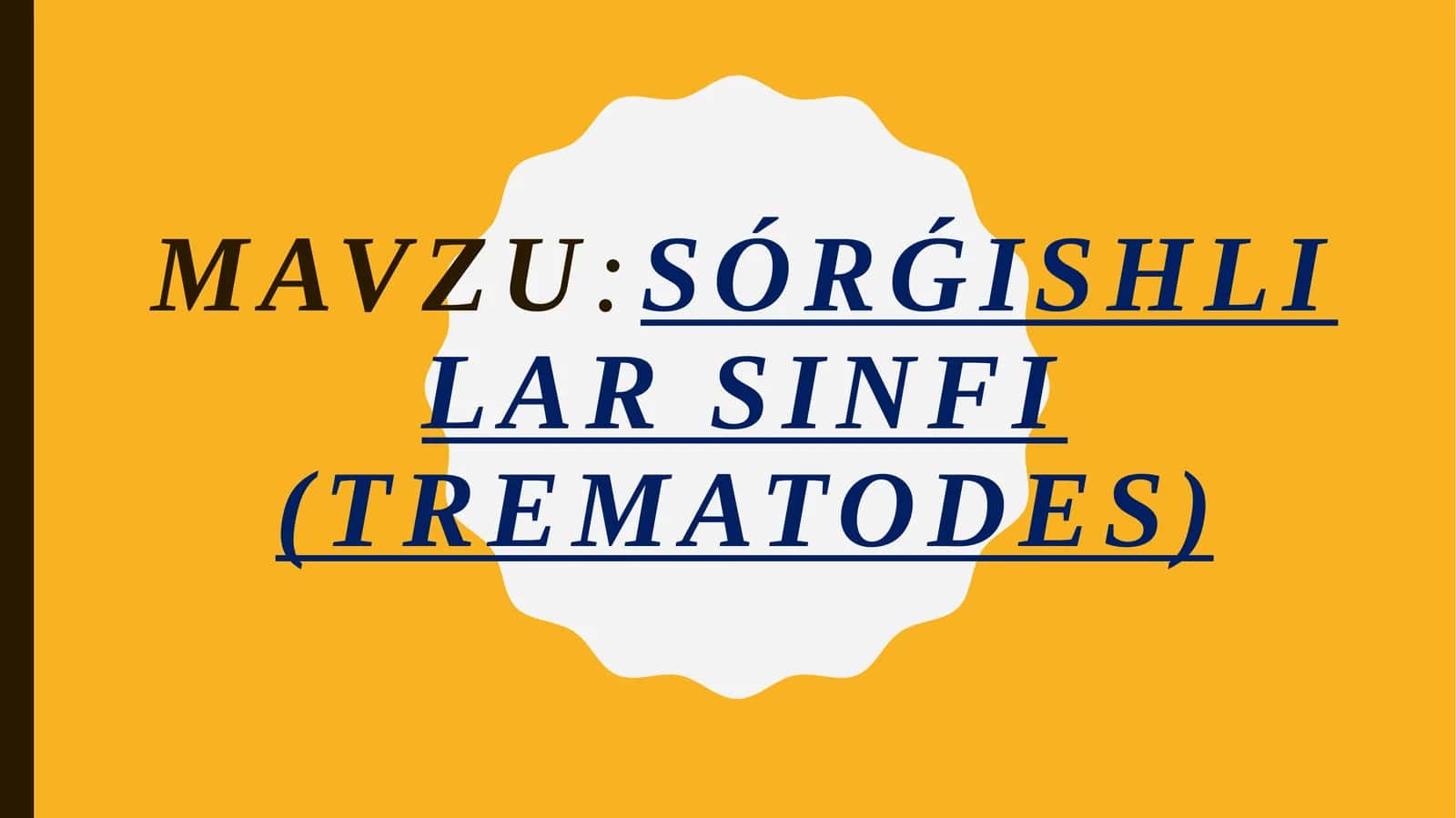 Sórǵishlilar sinfi (Trematodes) 1