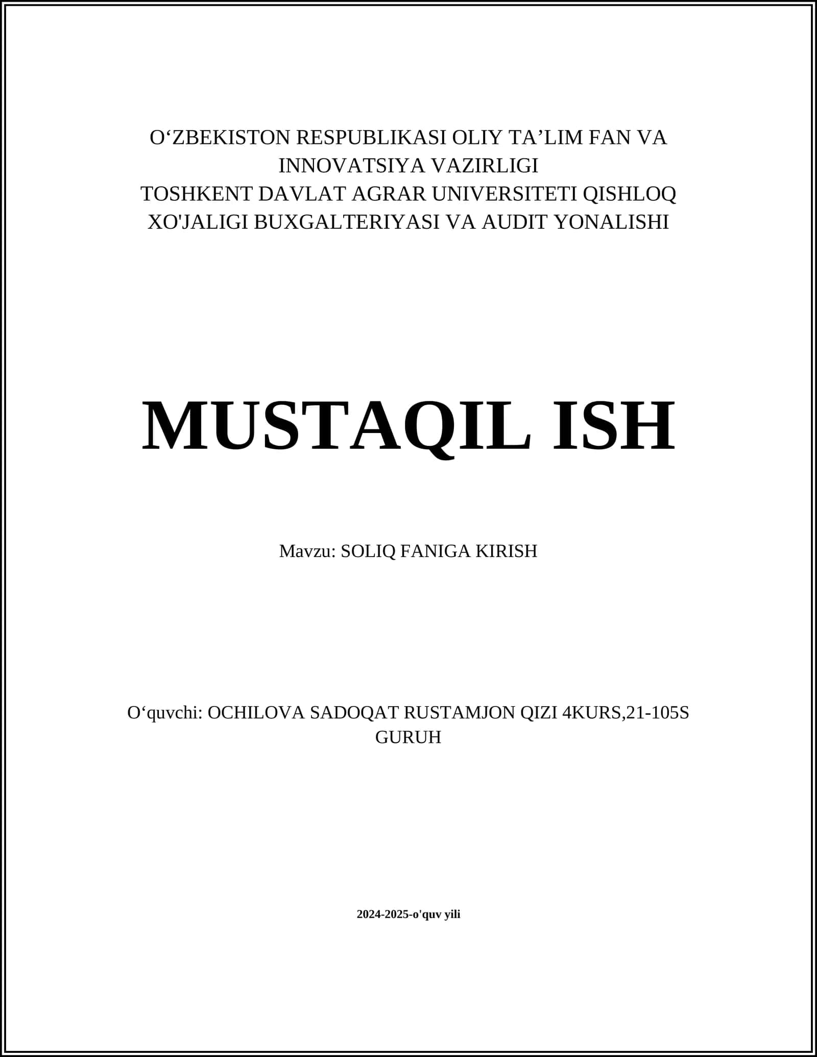 Soliq tushunchasi 1