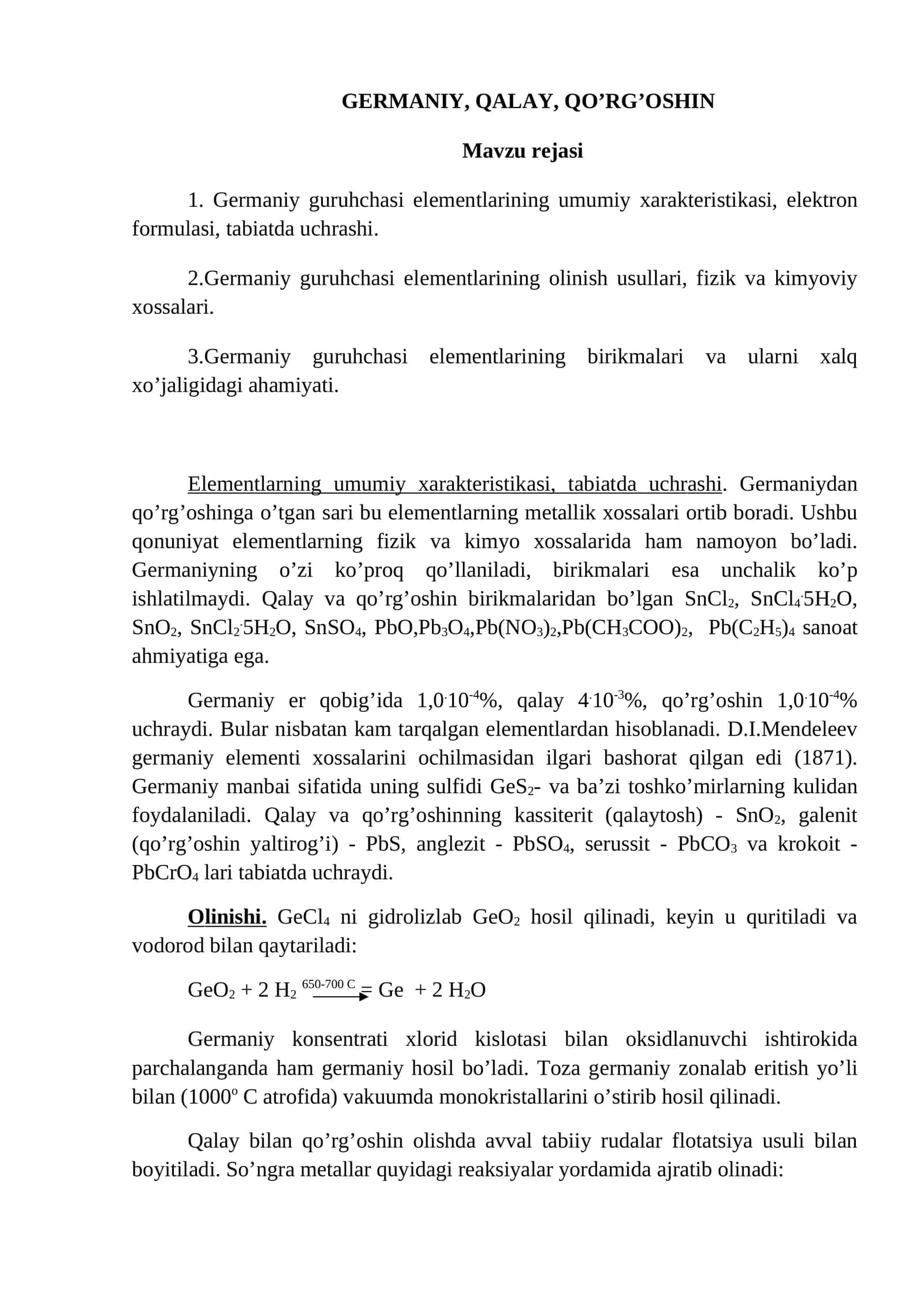 GЕRMАNIY, QАLАY, QO’RG’ОSHIN 1