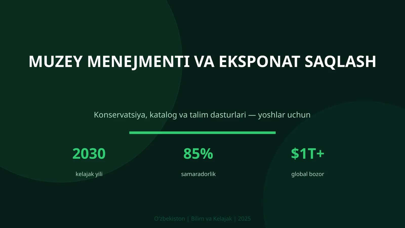 MUZEY MENEJMENTI VA EKSPONAT SAQLASH 1