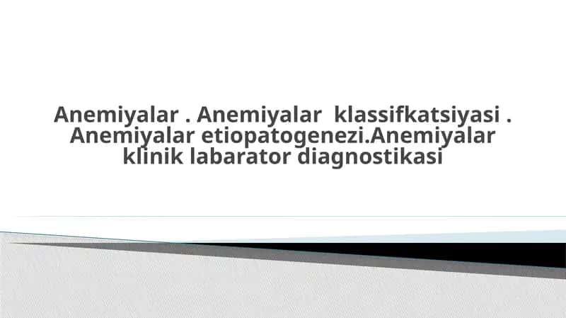 Anemiyalar 1