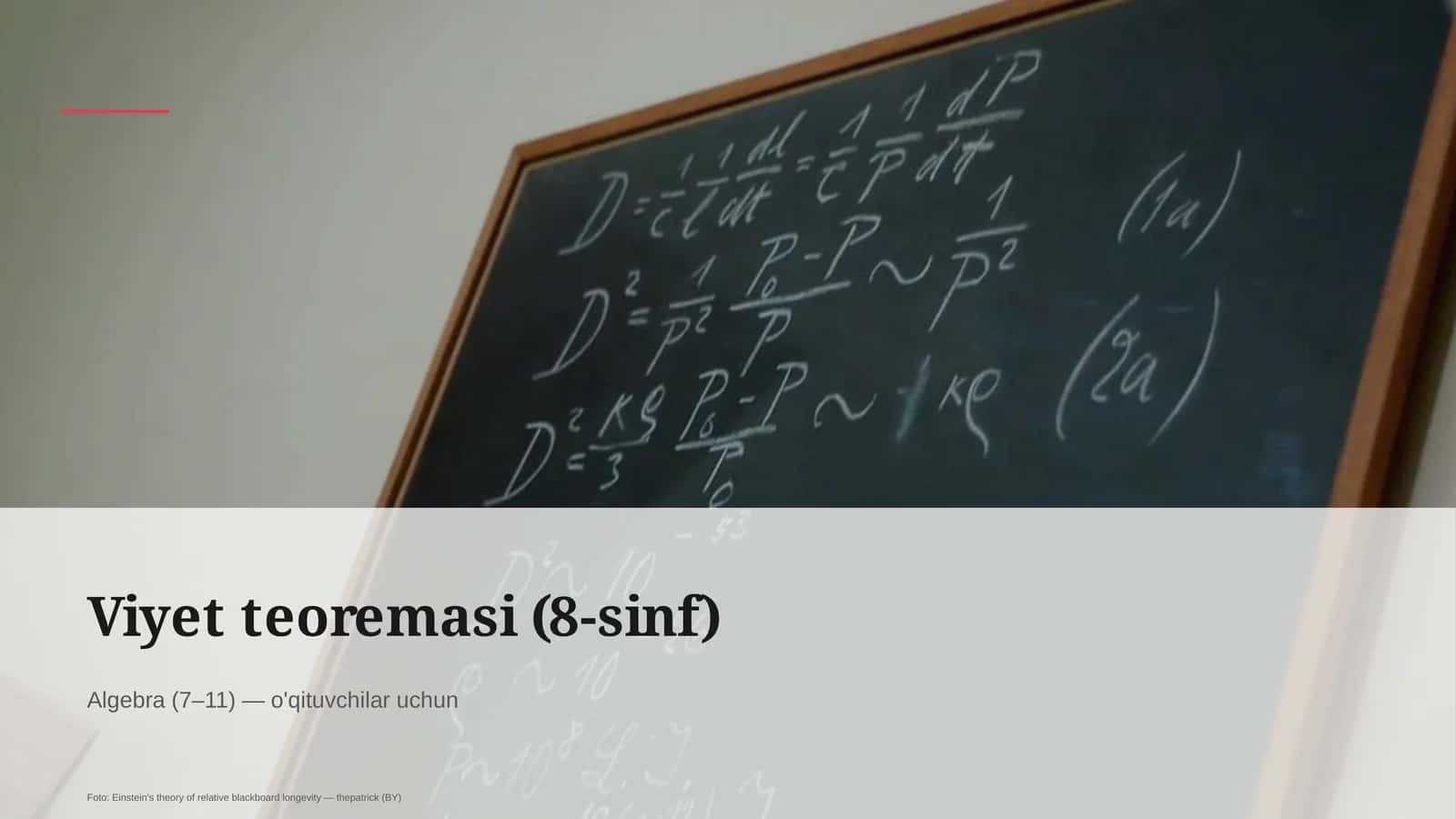 Viyet teoremasi (8-sinf) 1