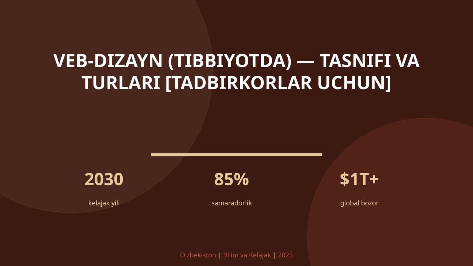 VEB-DIZAYN (TIBBIYOTDA) — TASNIFI VA TURLARI [TADBIRKORLAR UCHUN] 1