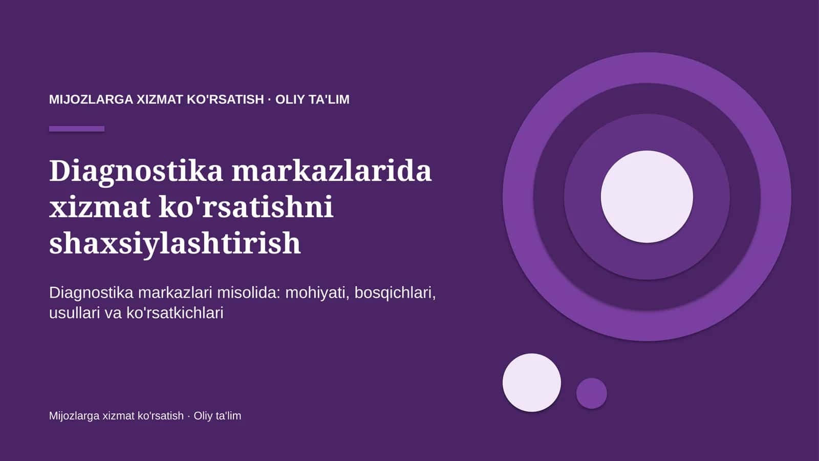 Mijozlarga xizmat ko'rsatish · Oliy ta'limg 1