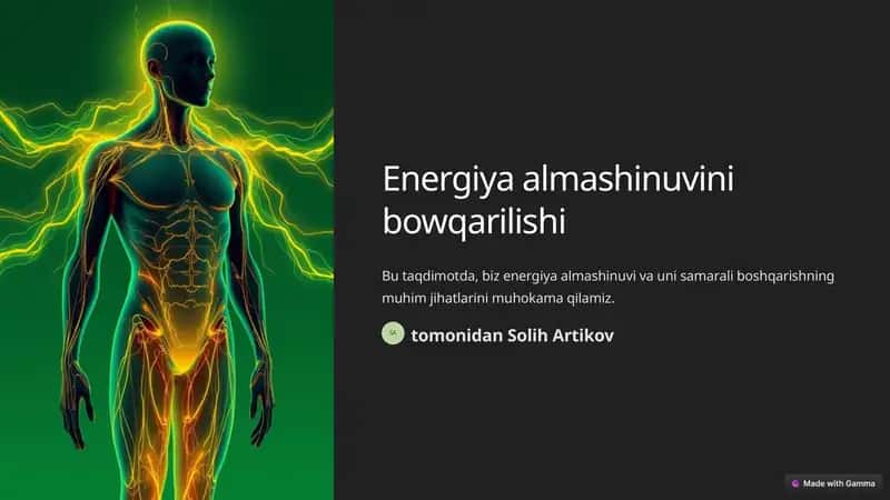 Energiya almashinuvini bowqarilishi 1
