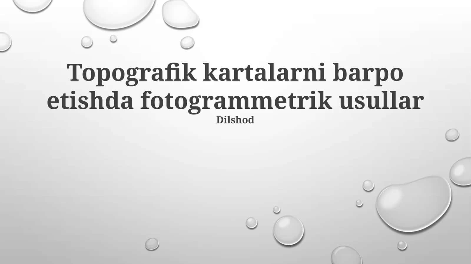 Fotogrammetrik usullar 1