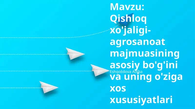 Qishloq xo'jaligining agro-sanoat kompleksidagi roli va ahamiyati 1