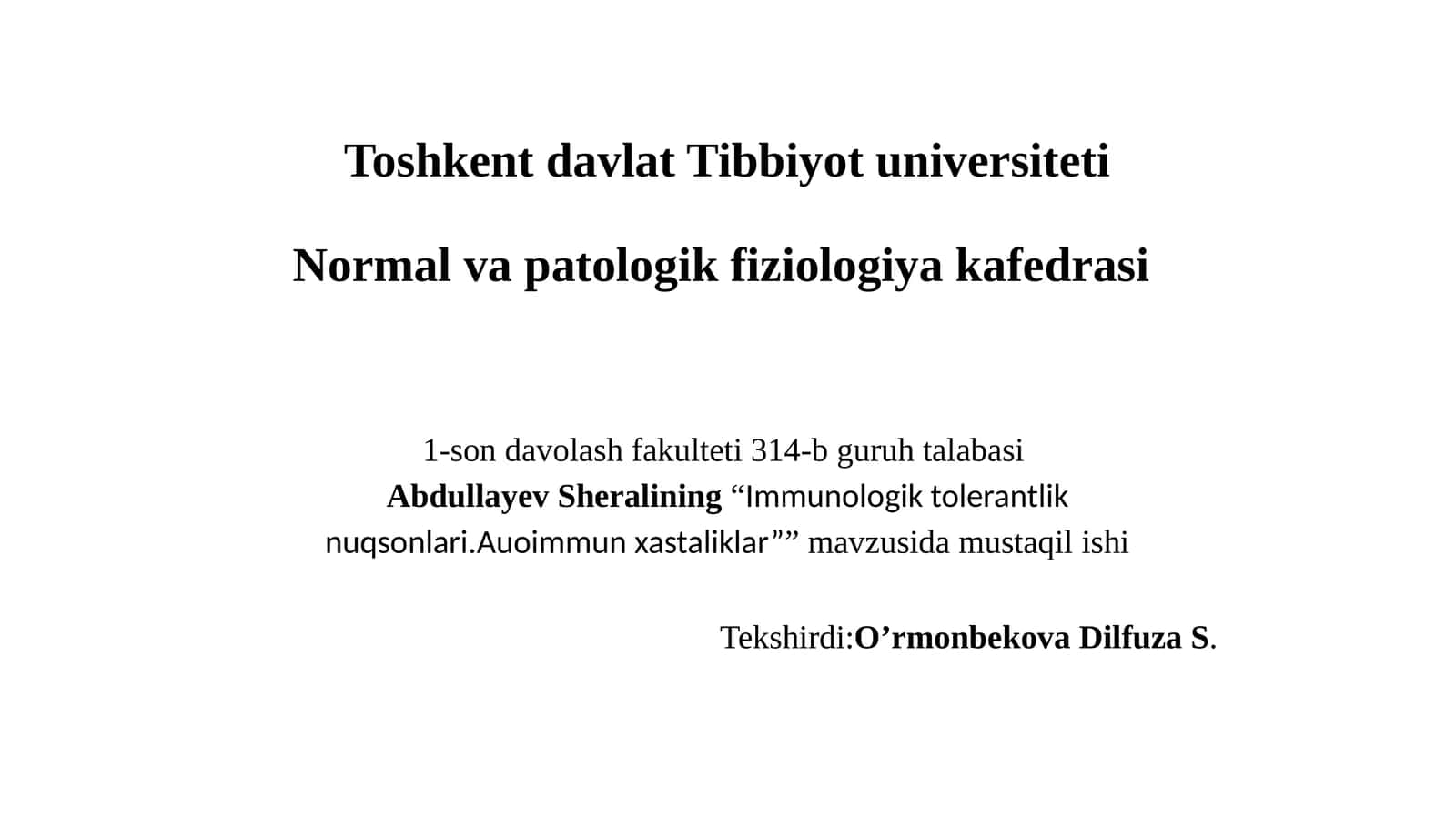 Immunologik tolerantlik 1