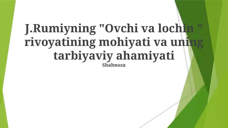Ovchi va lochin 1
