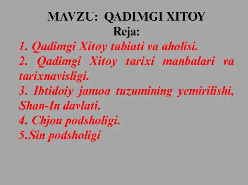 Qadimgi Xitoy 1