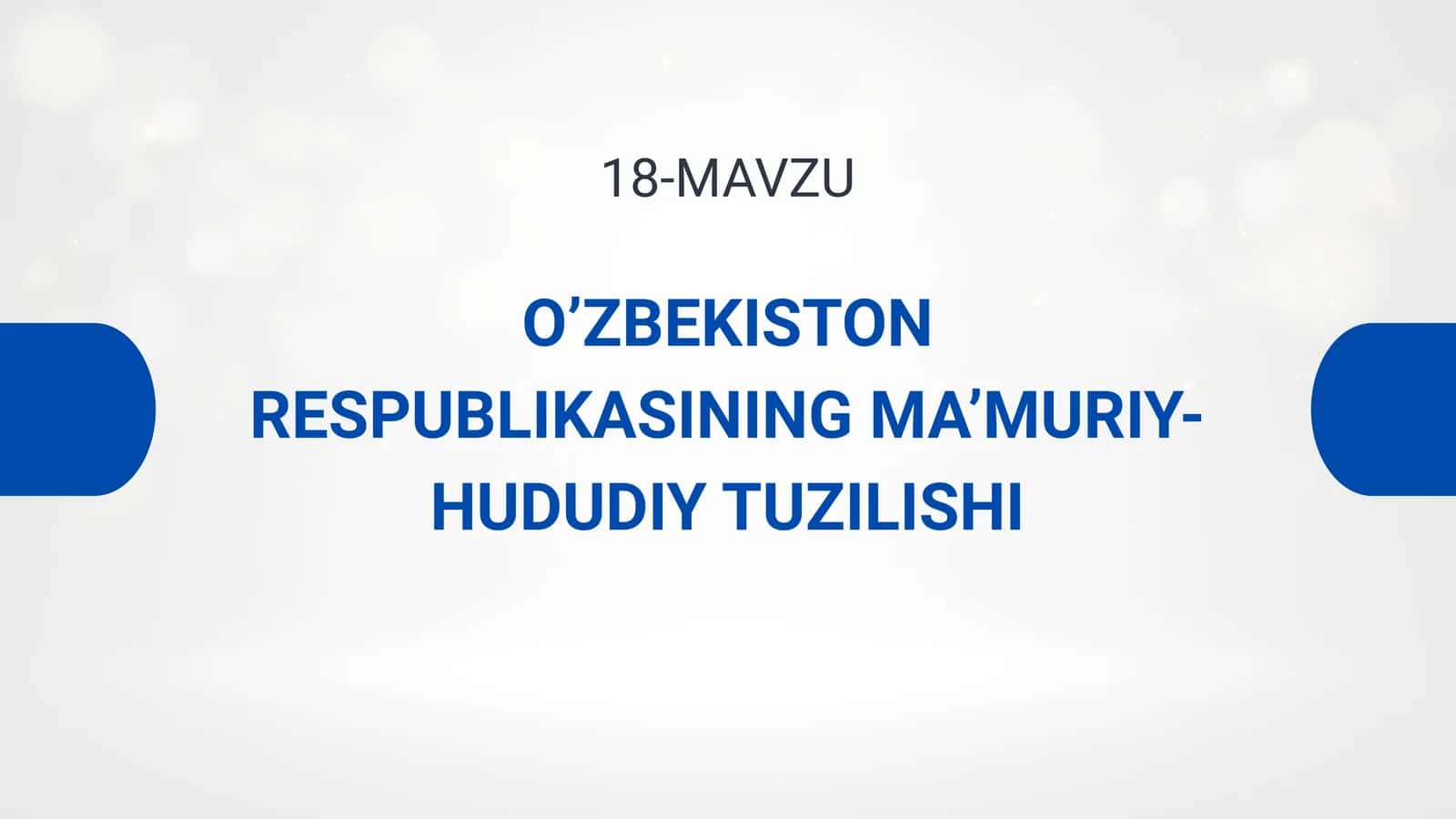O’ZBEKISTON RESPUBLIKASINING MA’MURIY-HUDUDIY TUZILISHI 1