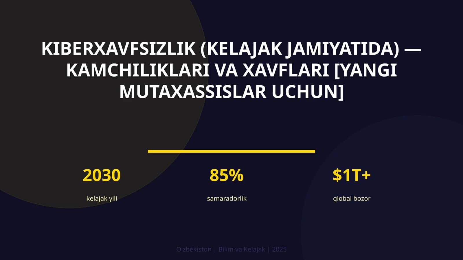 KIBERXAVFSIZLIK (KELAJAK JAMIYATIDA) — KAMCHILIKLARI VA XAVFLARI [YANGI MUTAXASSISLAR UCHUN] 1