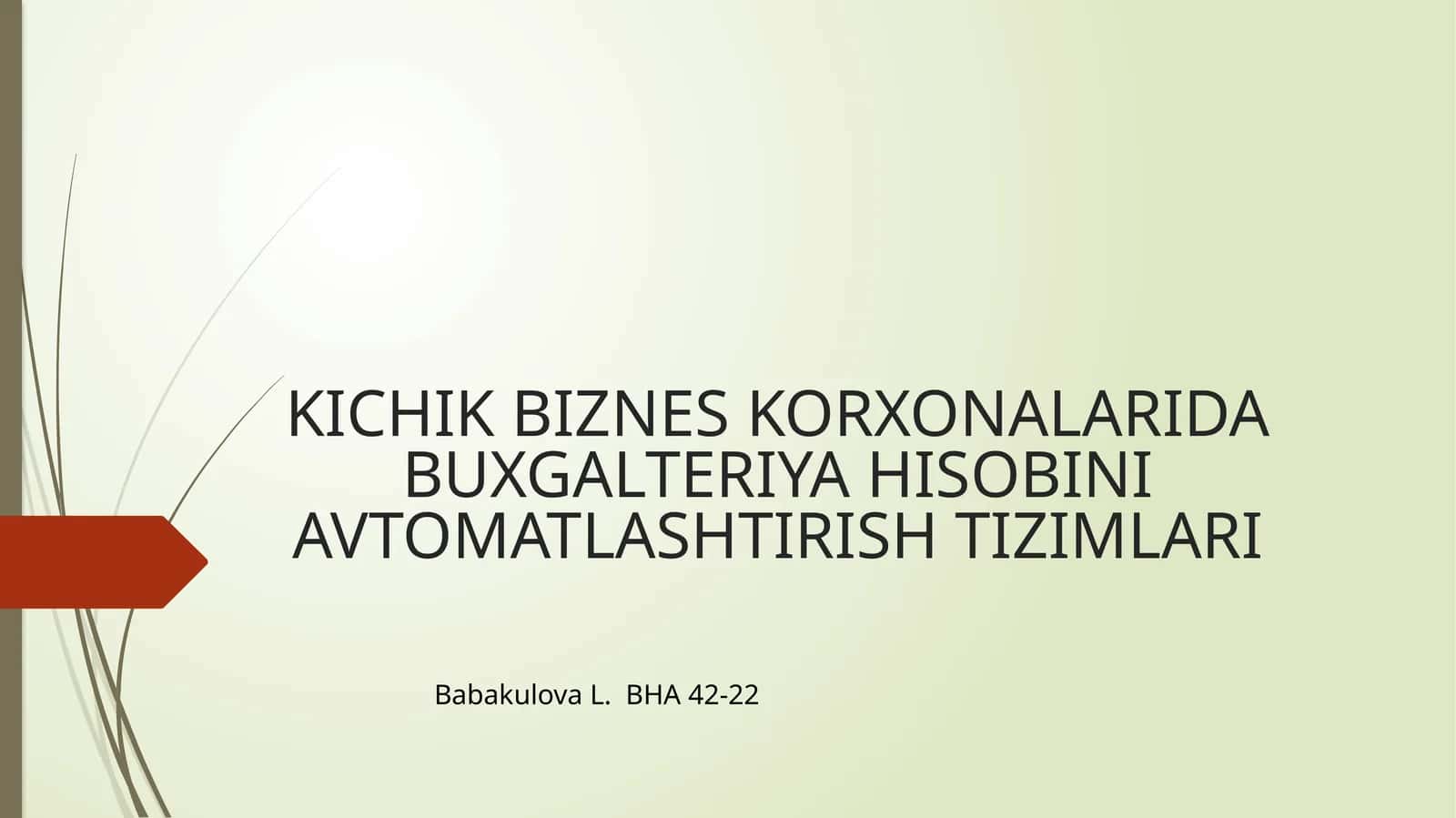KICHIK BIZNES KORXONALARIDA BUXGALTERIYA HISOBINI AVTOMATLASHTIRISH TIZIMLARI 1