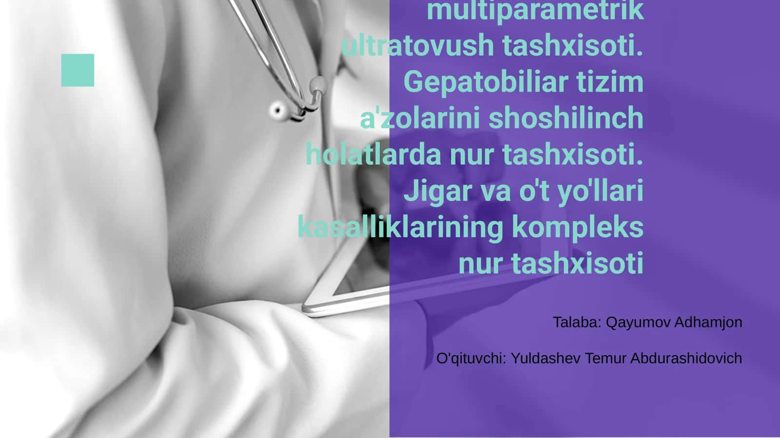 Gepatobiliar tizim a'zolari kasalliklarining multiparametrik ultratovush tashxisoti 1