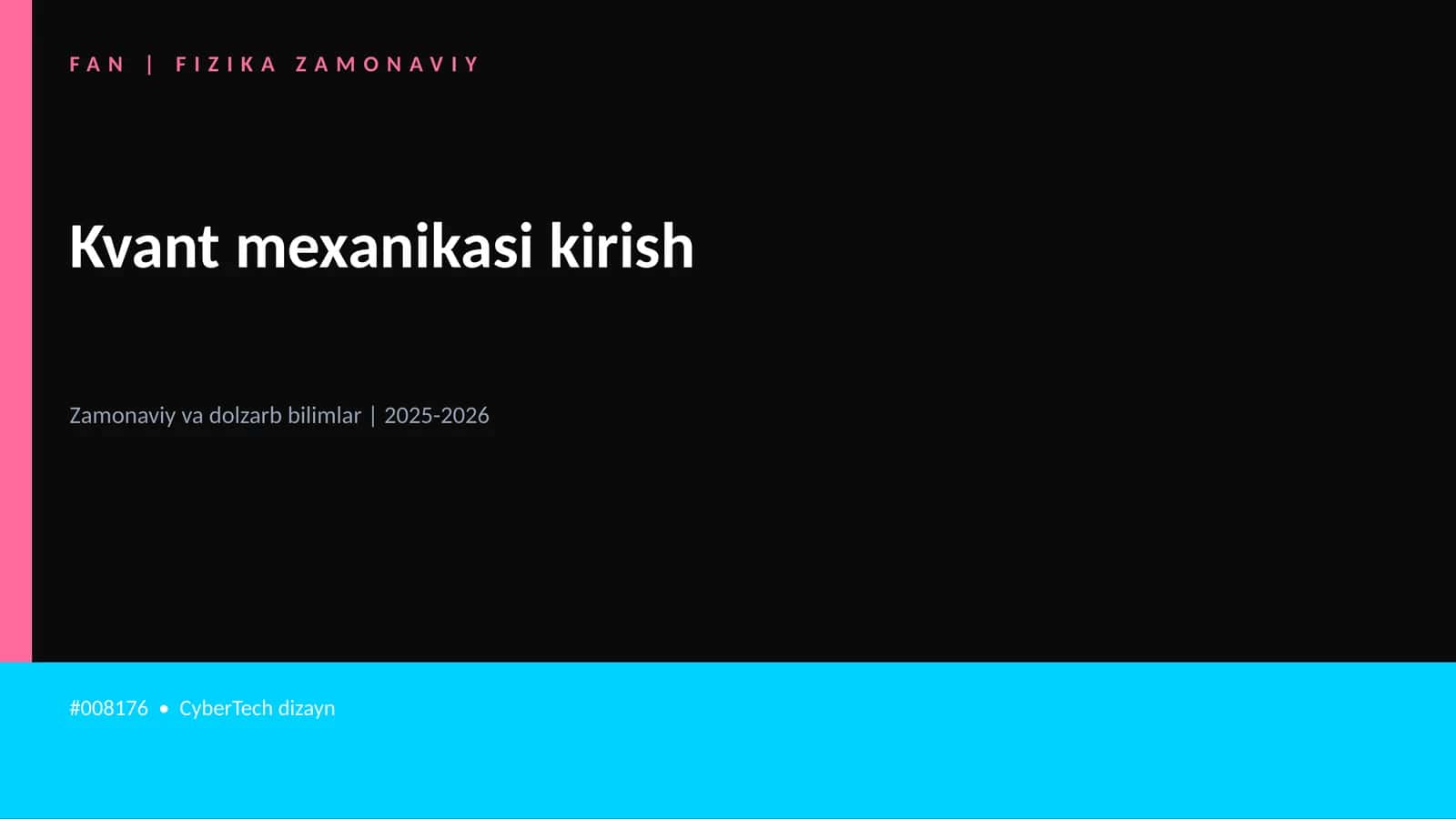 Kvant mexanikasi kirish 1