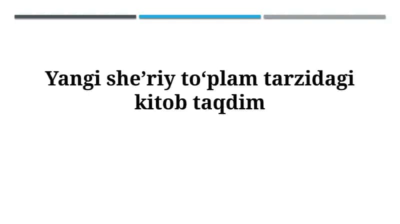 Yangi sheʼriy toʻplam 1