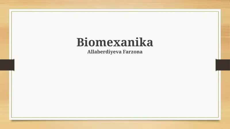 Biomexanika 1