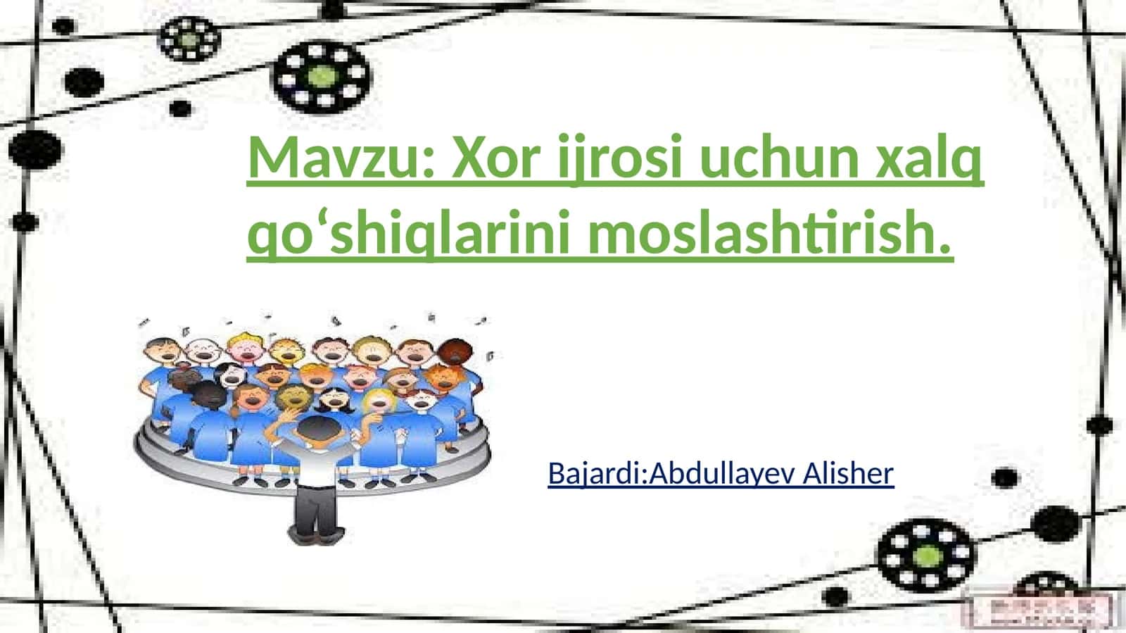 Xor ijrosi uchun xalq qo‘shiqlarini moslashtirish 1