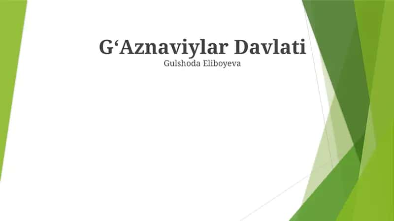 G'Aznaviylar Davlati 1