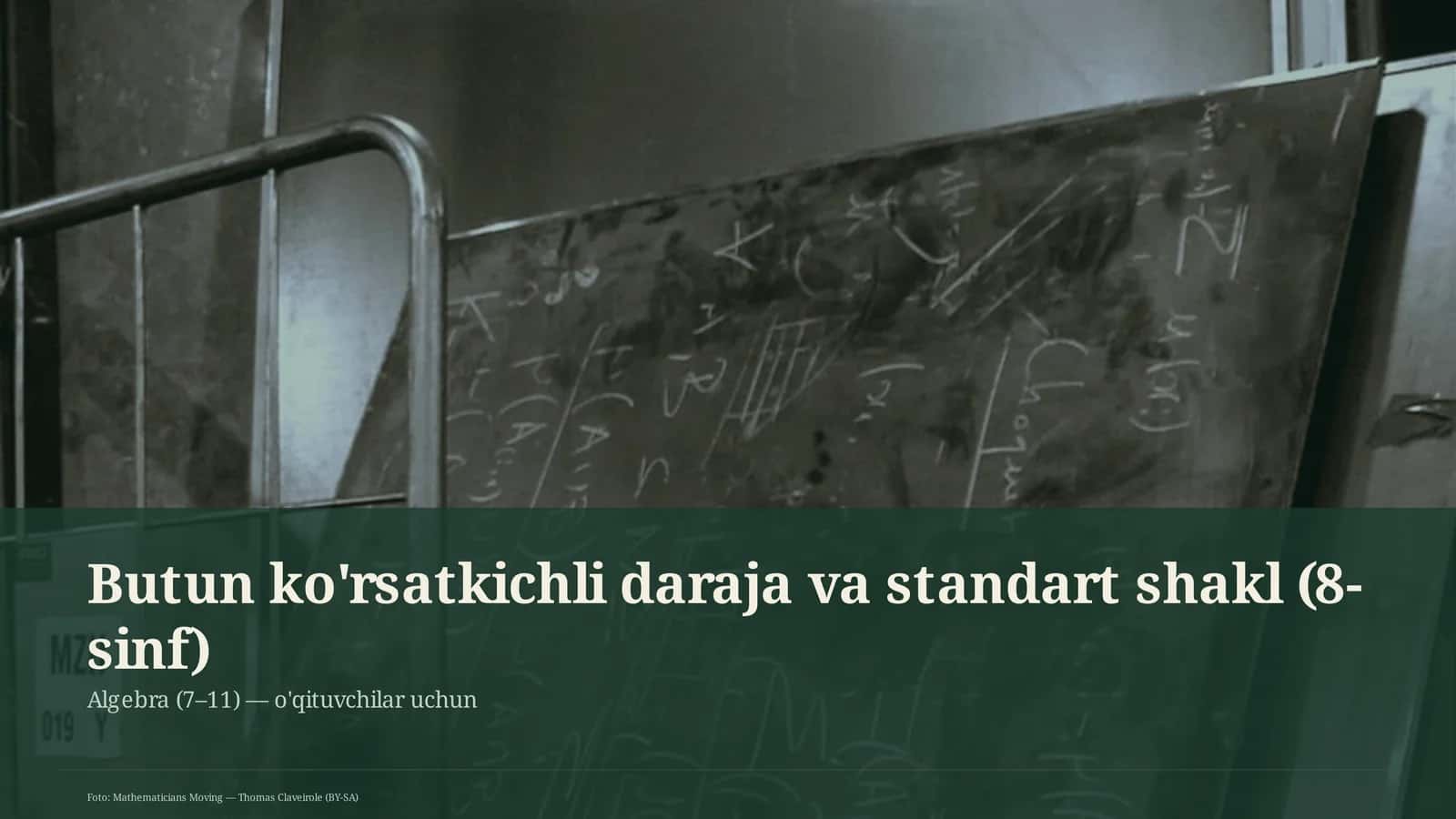 Butun ko'rsatkichli daraja va standart shakl (8-sinf) 1