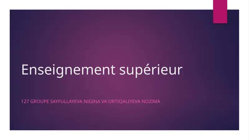 Enseignement supérieur 1