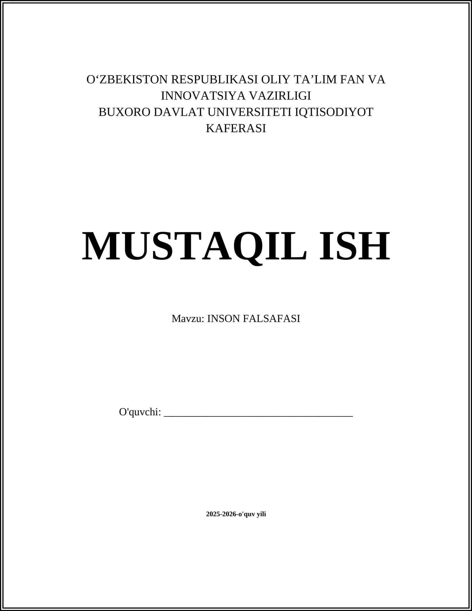 INSON FALSAFASI 1
