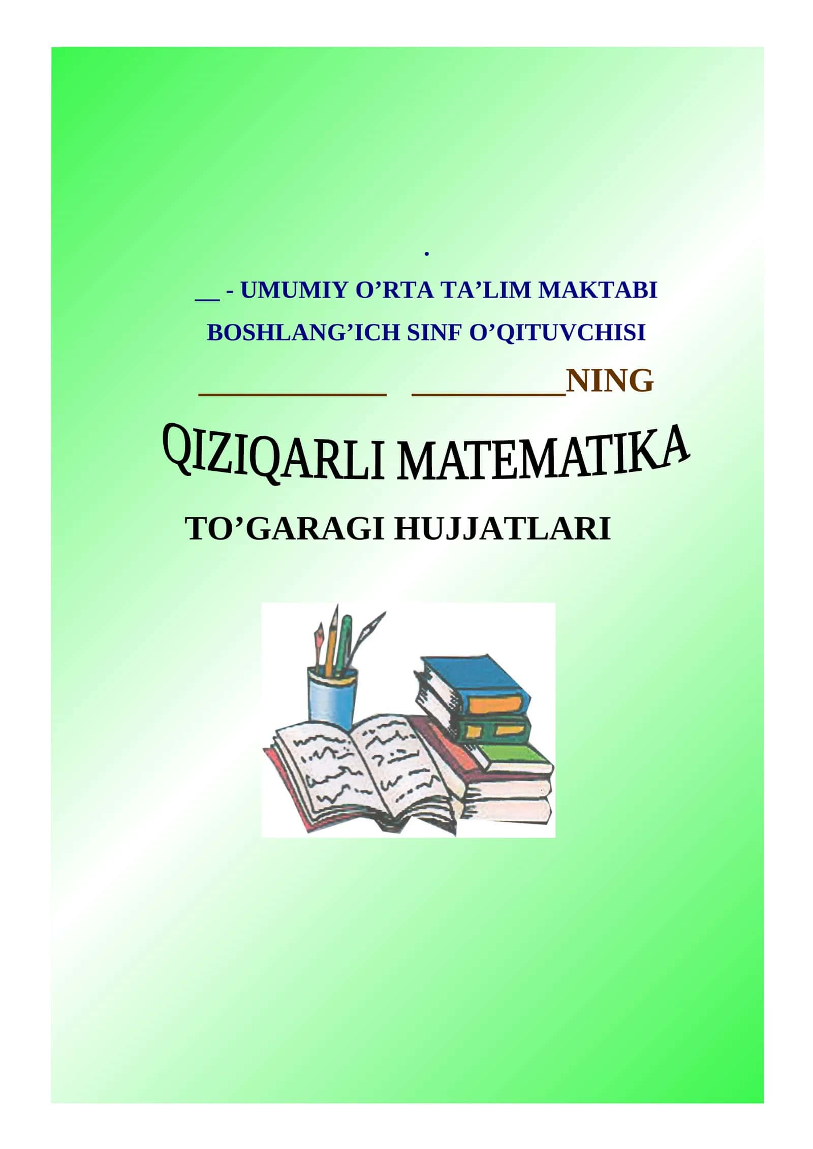 Matematika to'garagi 4-sinf. 1