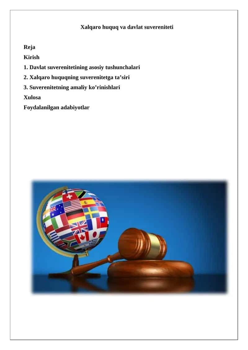 Xalqaro huquq va davlat suvereniteti 1
