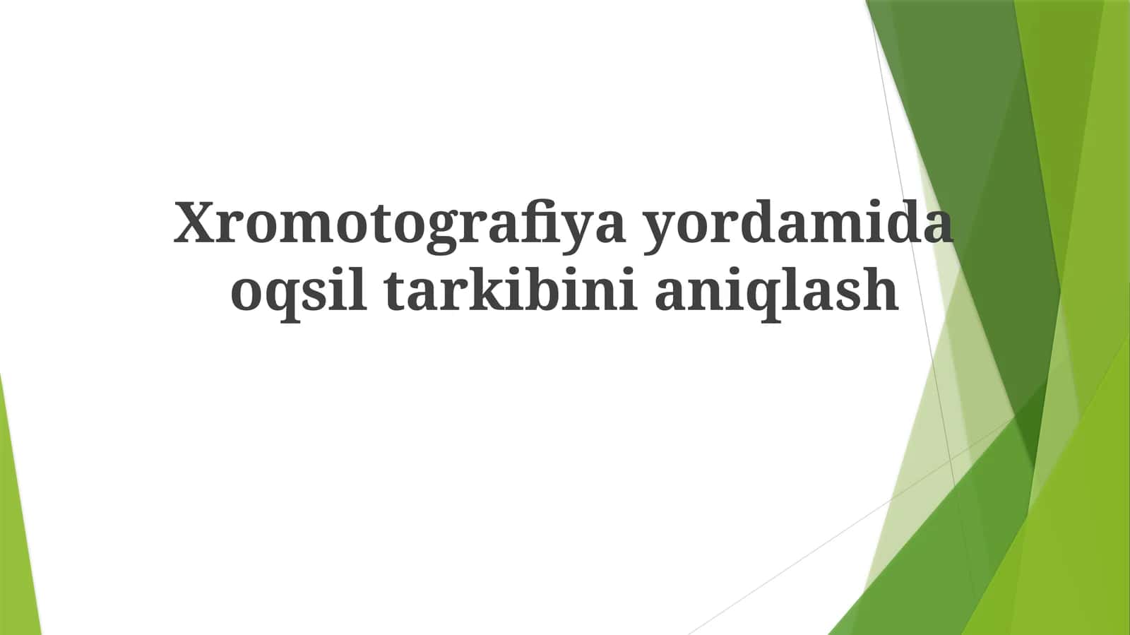 Oqsil xromatografiyasining qo'llanilishi 1