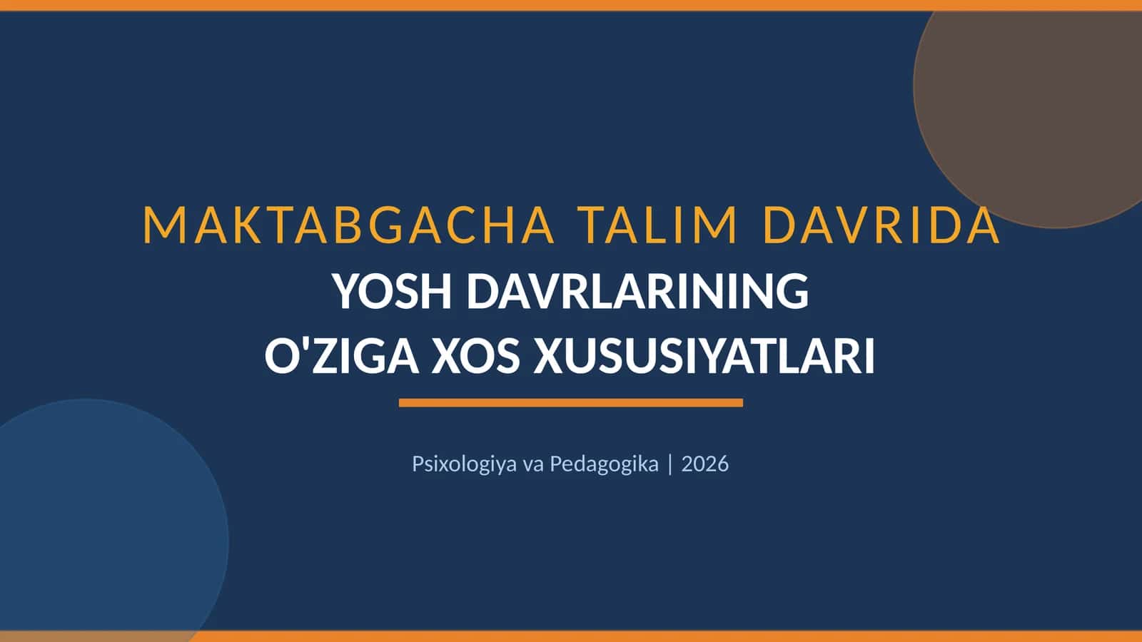 Yosh Davrlari Tarixi va Tasnifi 1