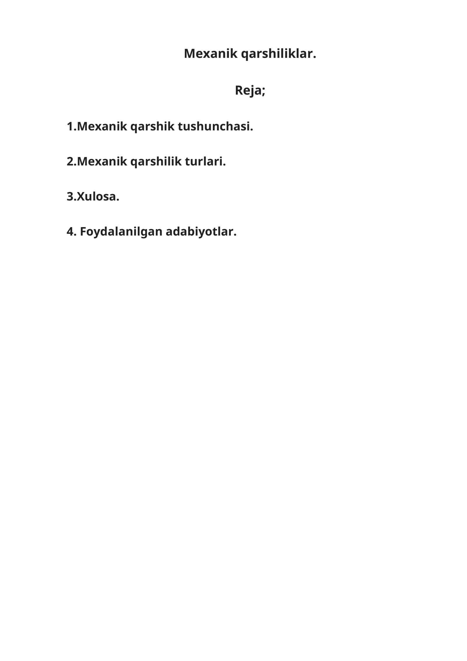 Mexanik qarshiliklar Turgun mashinalar 1