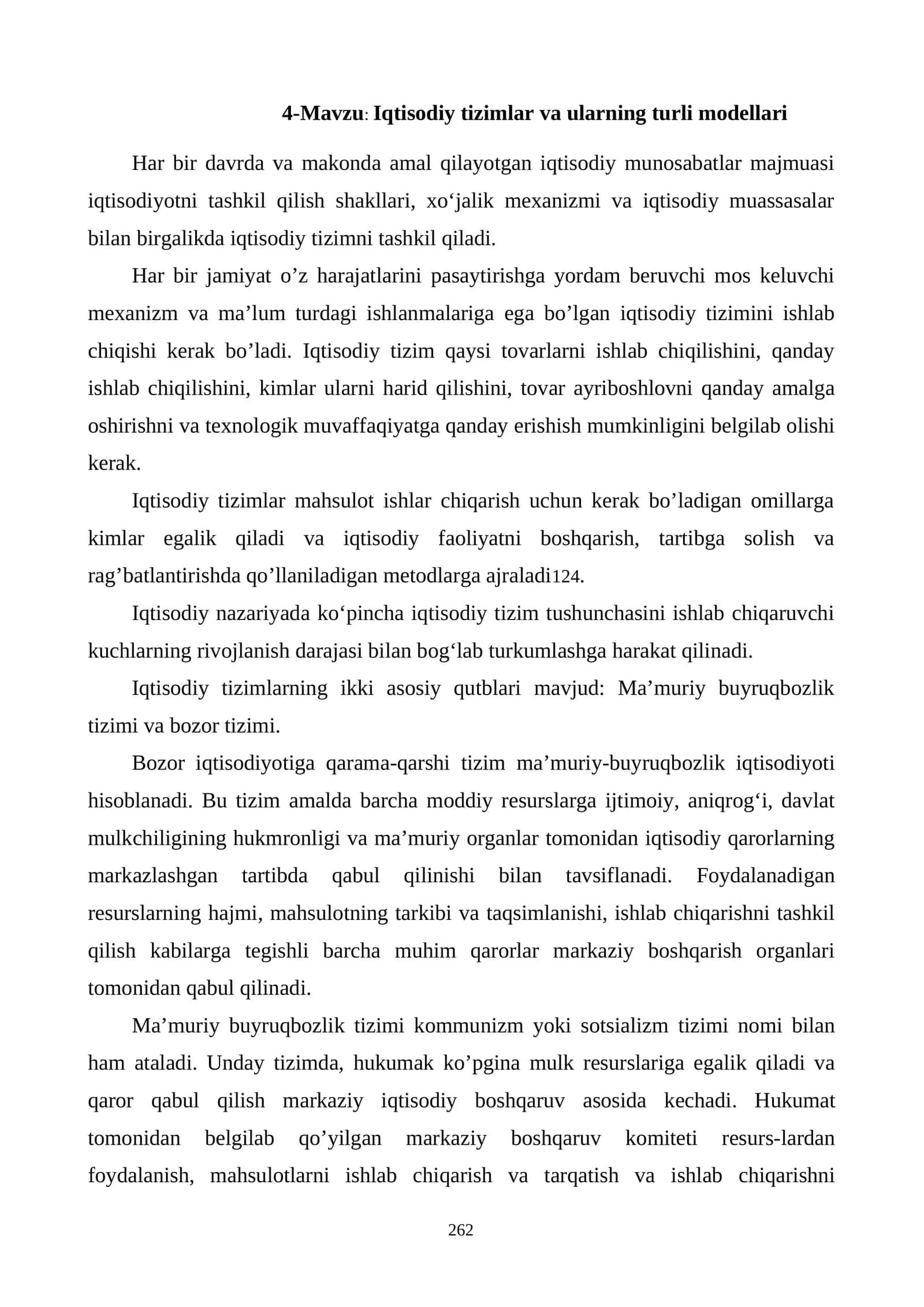 Iqtisodiy tizimlar va ularning turli modellari 1