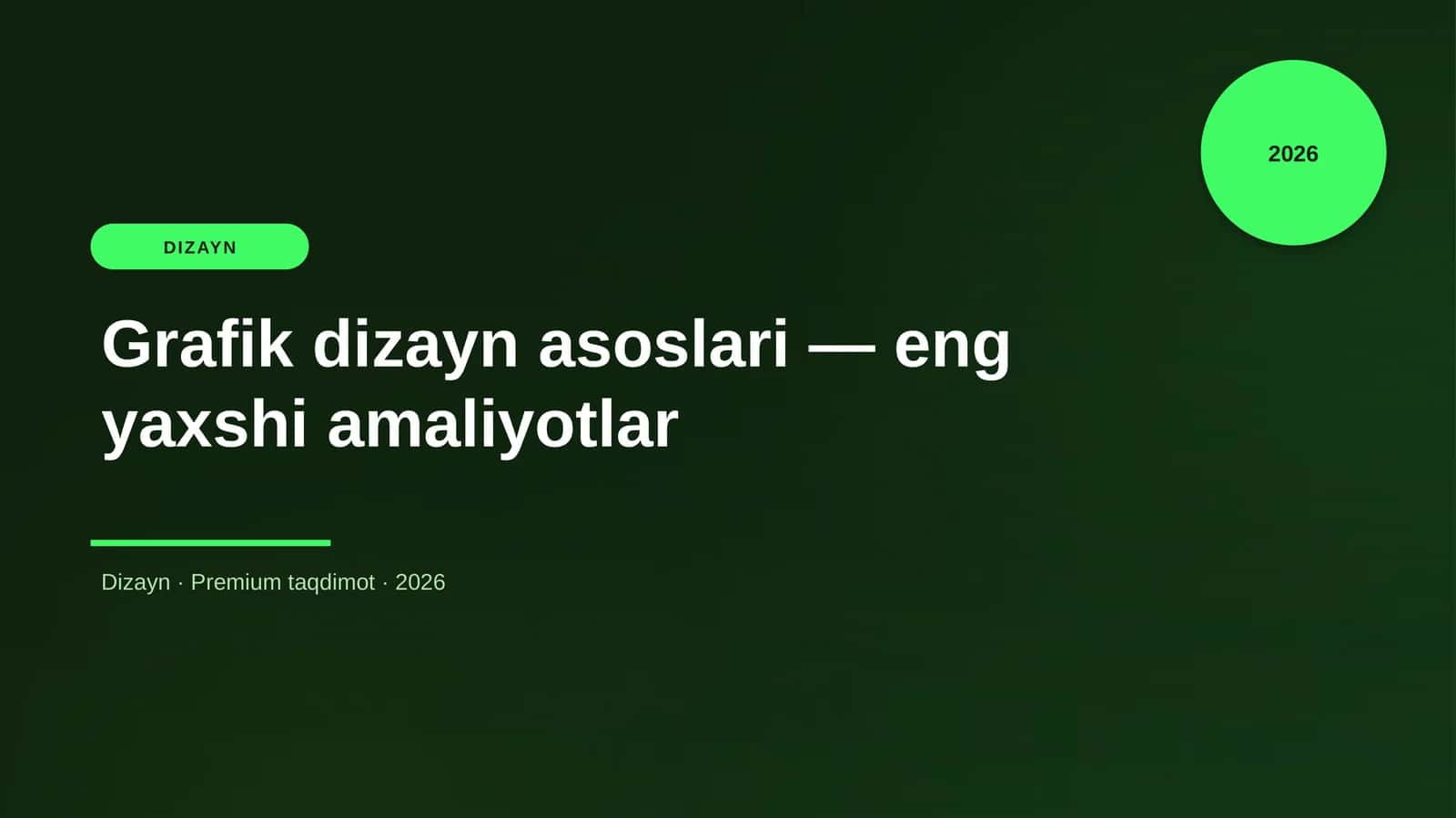 Grafik dizayn asoslari — eng yaxshi amaliyotlar 1