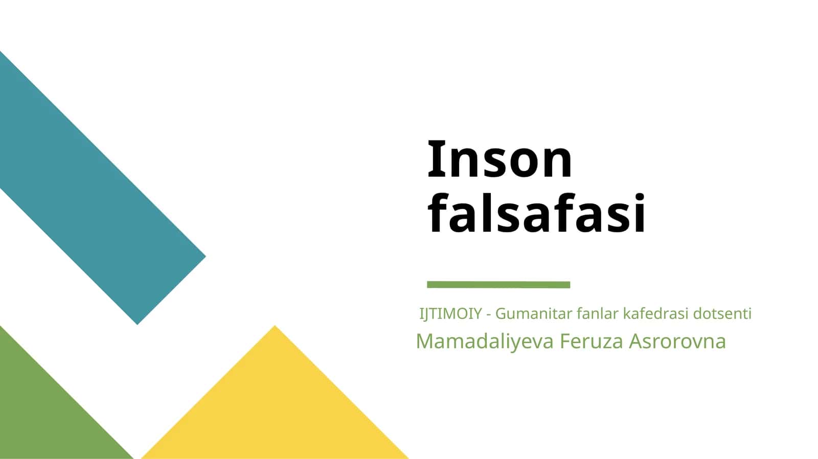 Insonfalsafasi 1