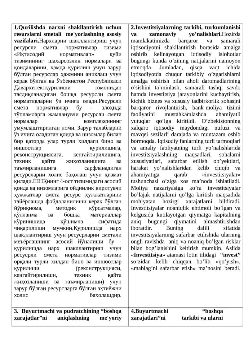 Resursni smetalari uslubiyatlash 1