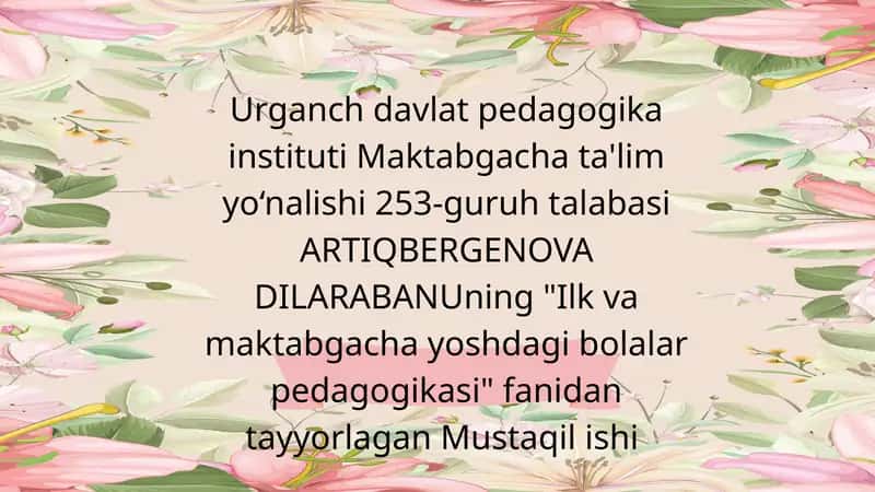G‘arb allomalarining ta'lim tarbiyaga oid fikrlari va Abdulla Avloniyning Turkiy guliston yohud axloq asarining komil inson tarbiyasidagi o‘rni 1