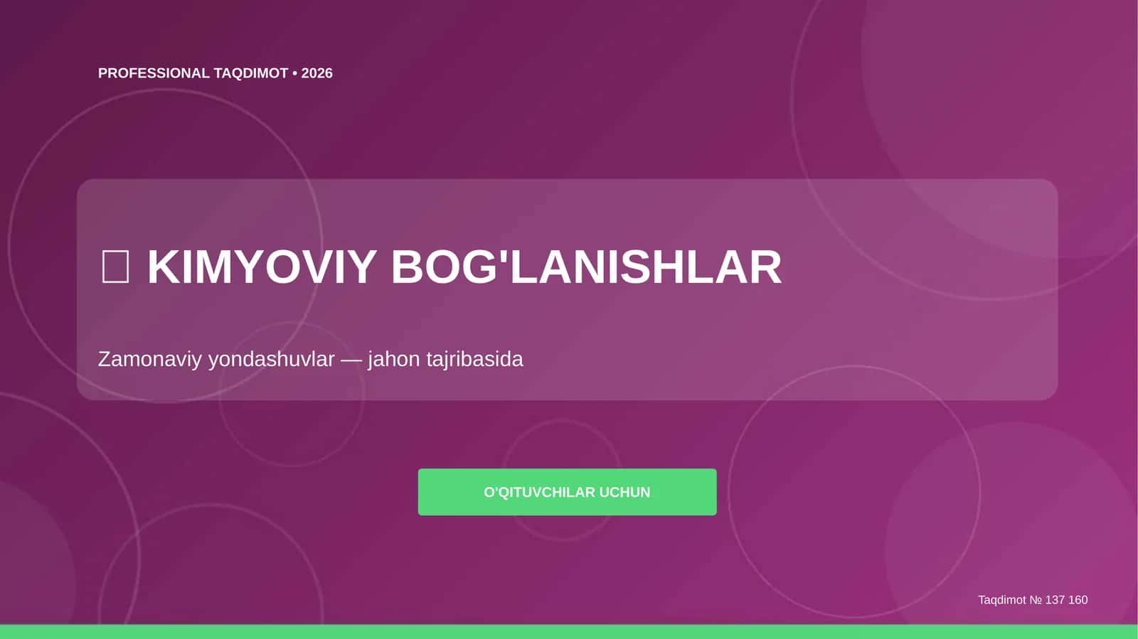 KIMYOVI BOG'LANISHLAR 1