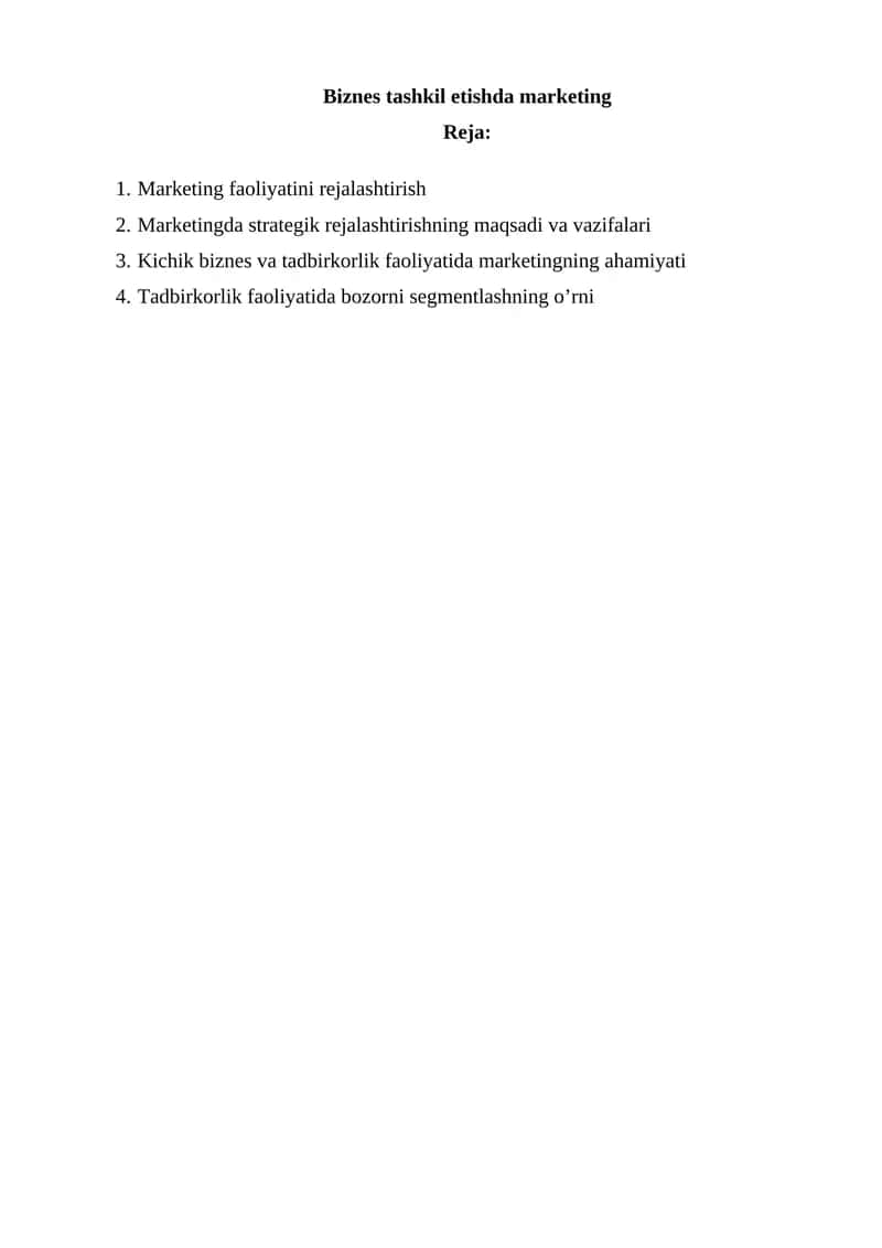 Marketing rejasi 1