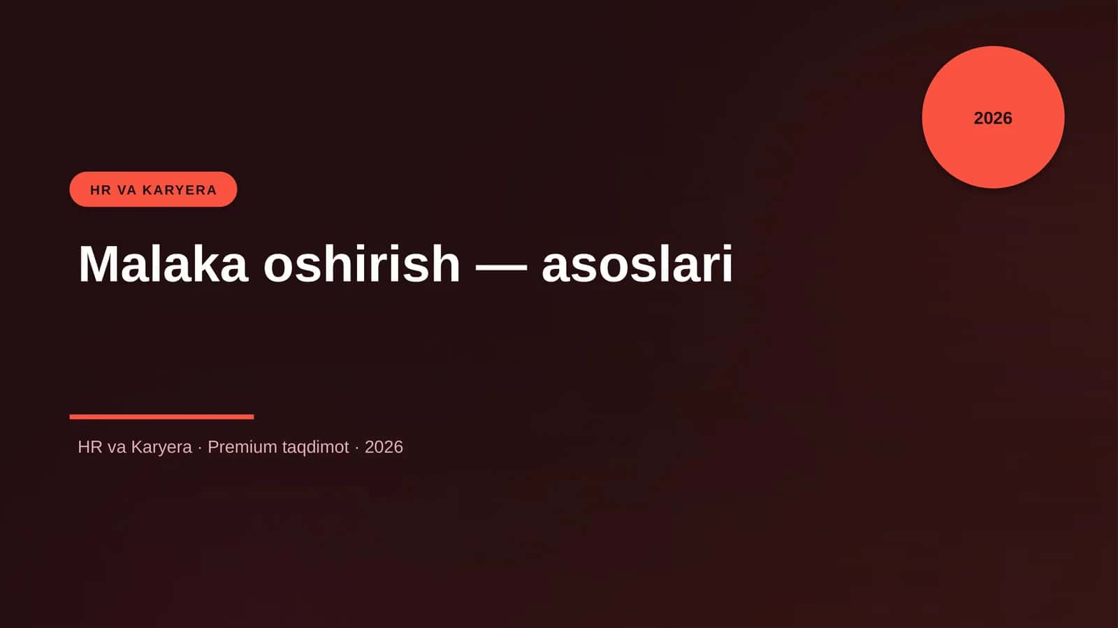 Malaka oshirish — asoslari 1