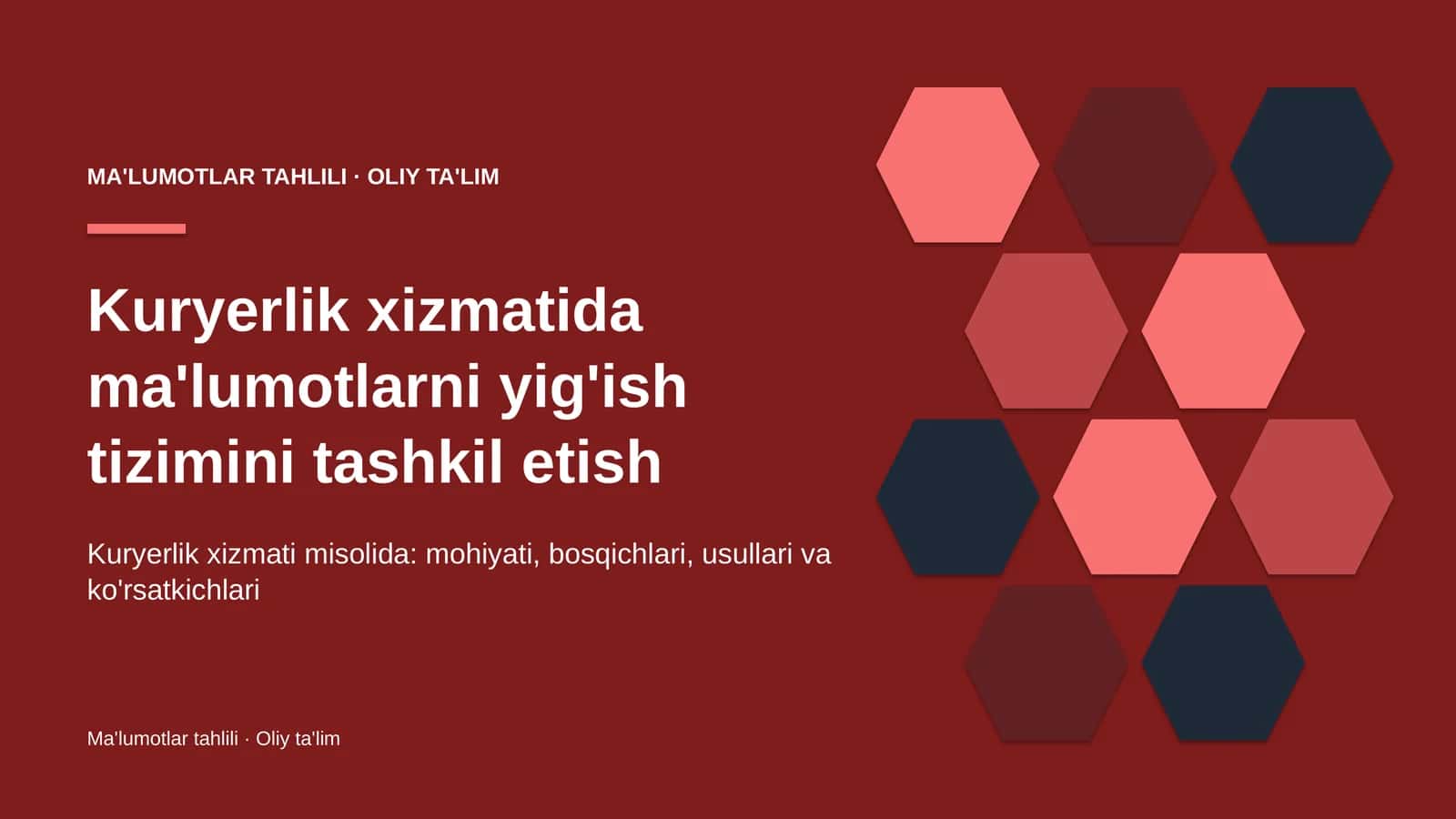 Kuryerlik xizmatida ma'lumotlarni yig'ish tizimini tashkil etish 1