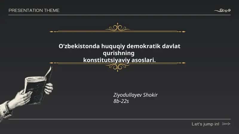 Oʻzbekistonda huquqiy demokratik davlat qurishning konstitutsiyaviy asoslari 1