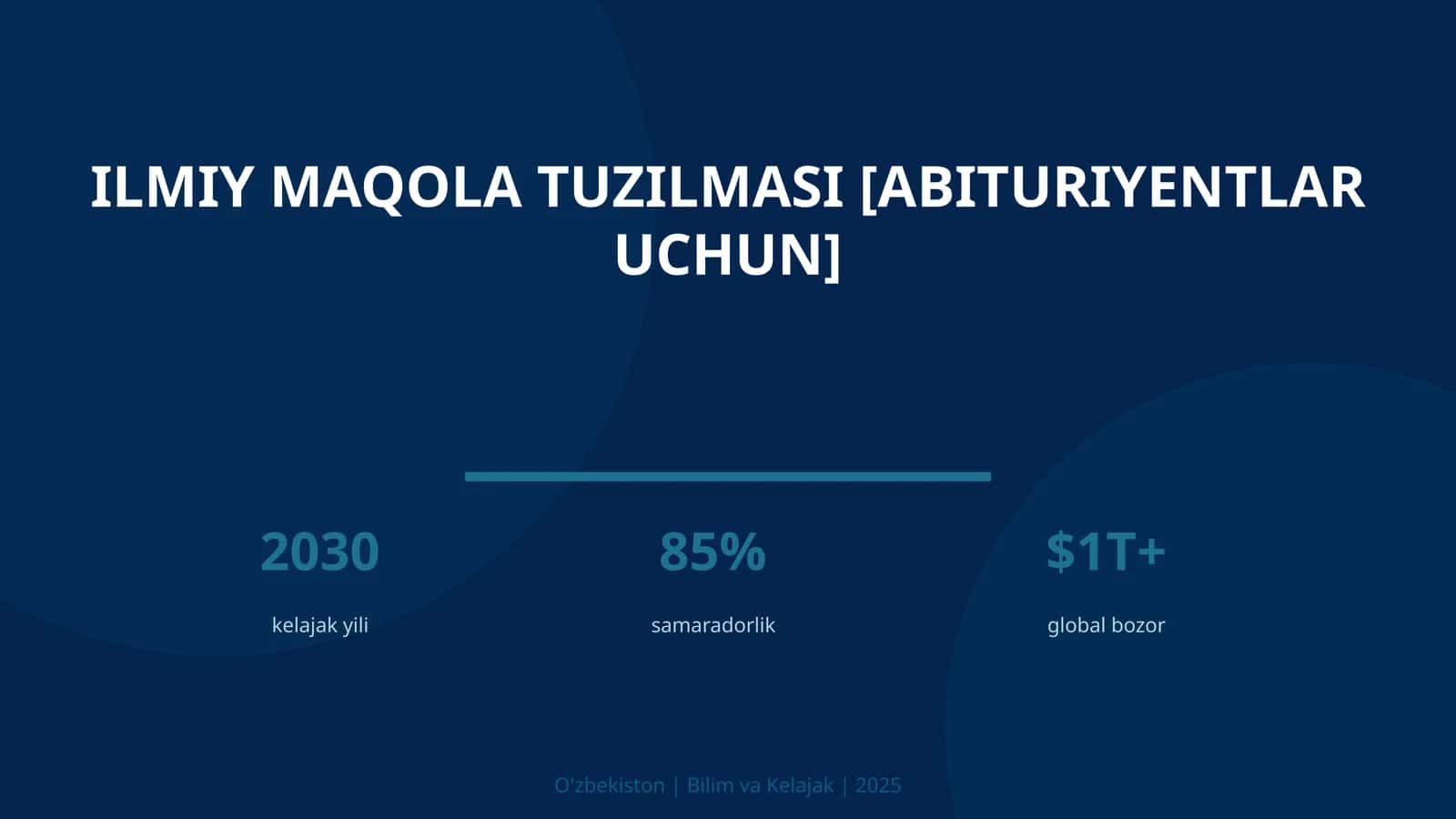Ilmiy maqola tuzilmasi [abituriyentlar uchun] 1