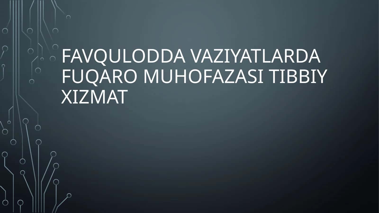 Favqulodda vaziyatlarda fuqaro muhofazasi tibbiy xizmati 1