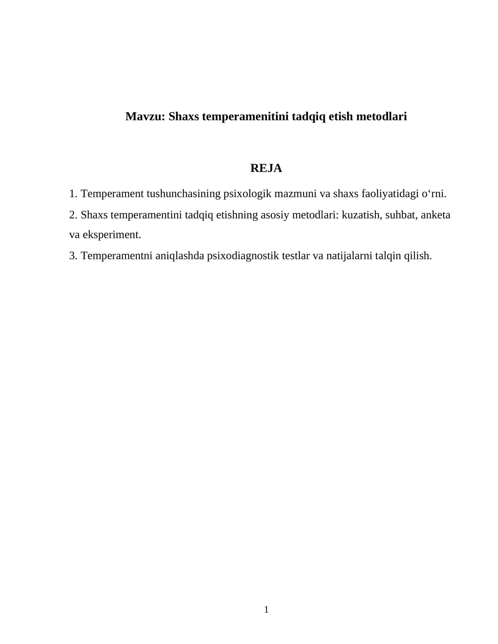 Shaxs temperamenitini tadqiq etish metodlari 1