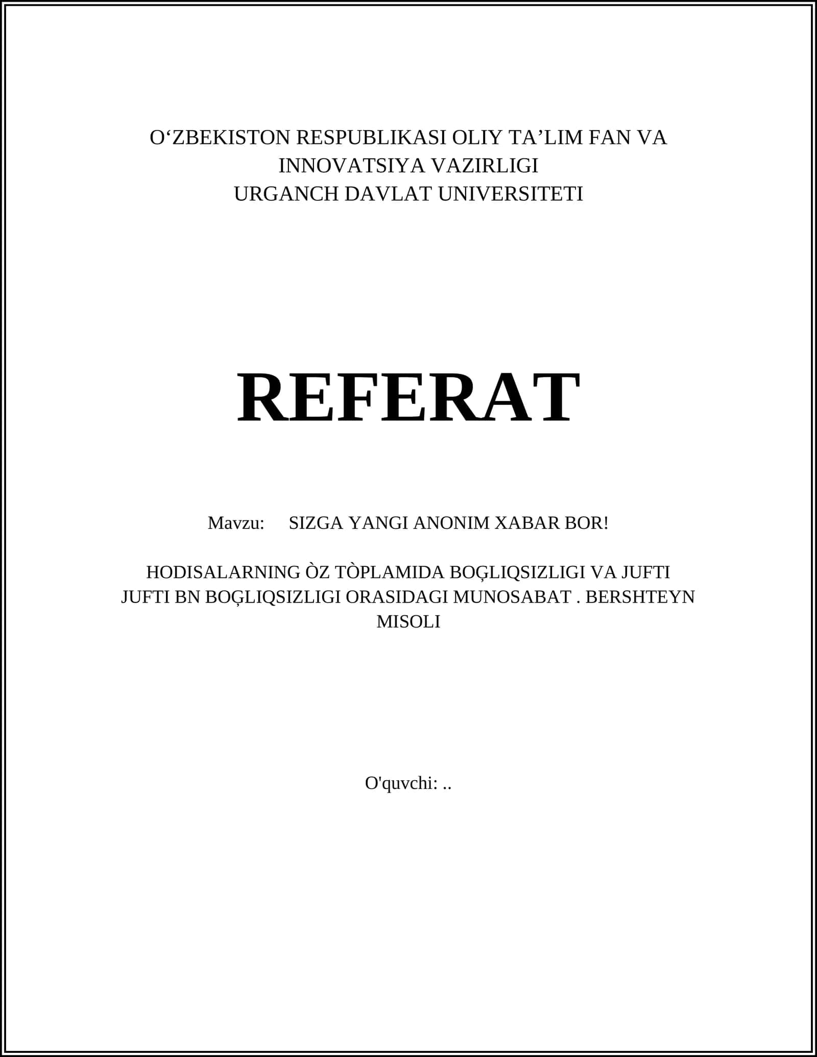 Xabarlarni shifrlash 1