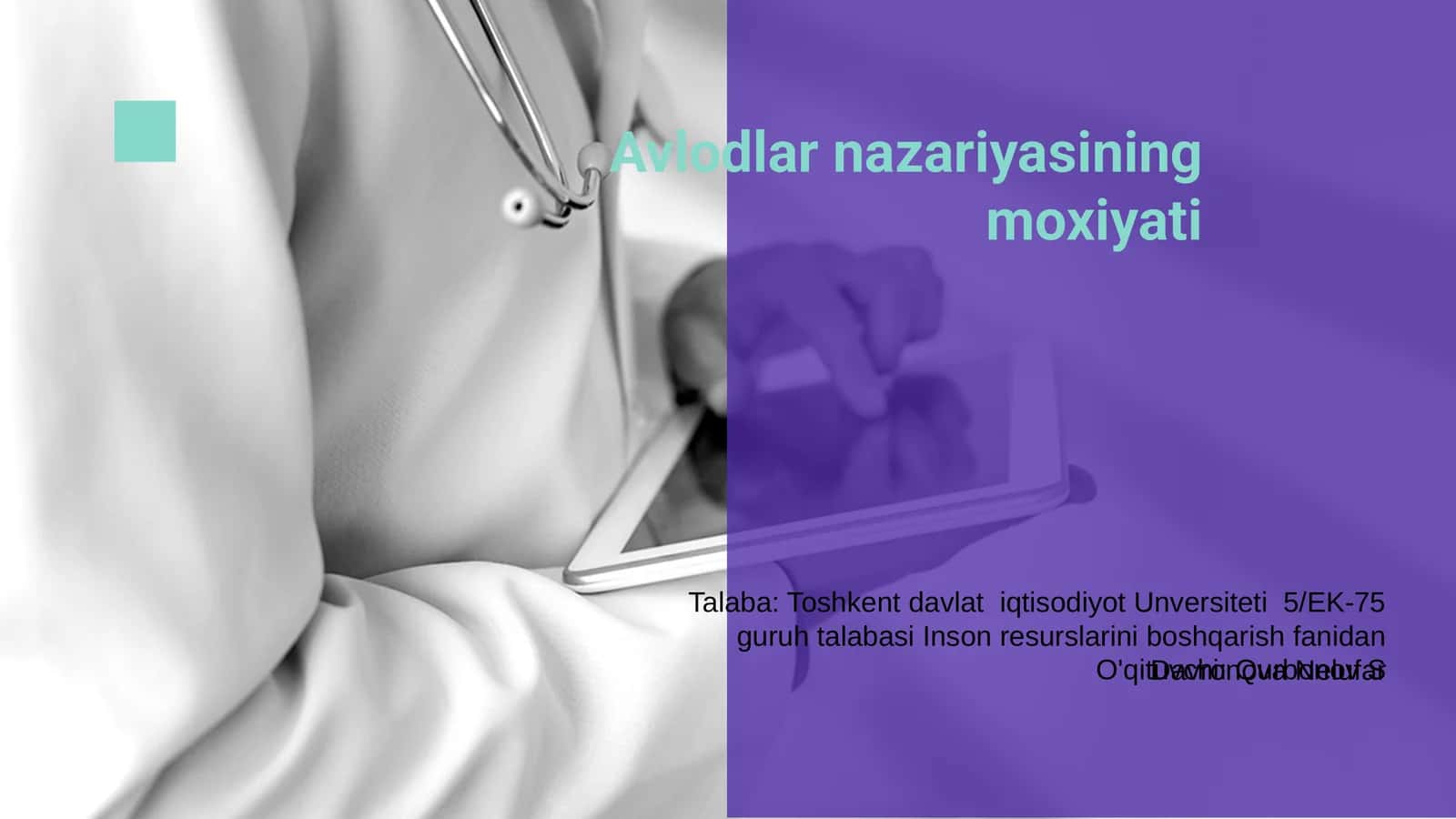 Avlodlar nazariyasining moxiyati 1