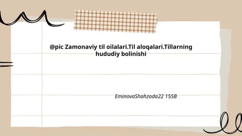 Zamonaviy til oilalari 1