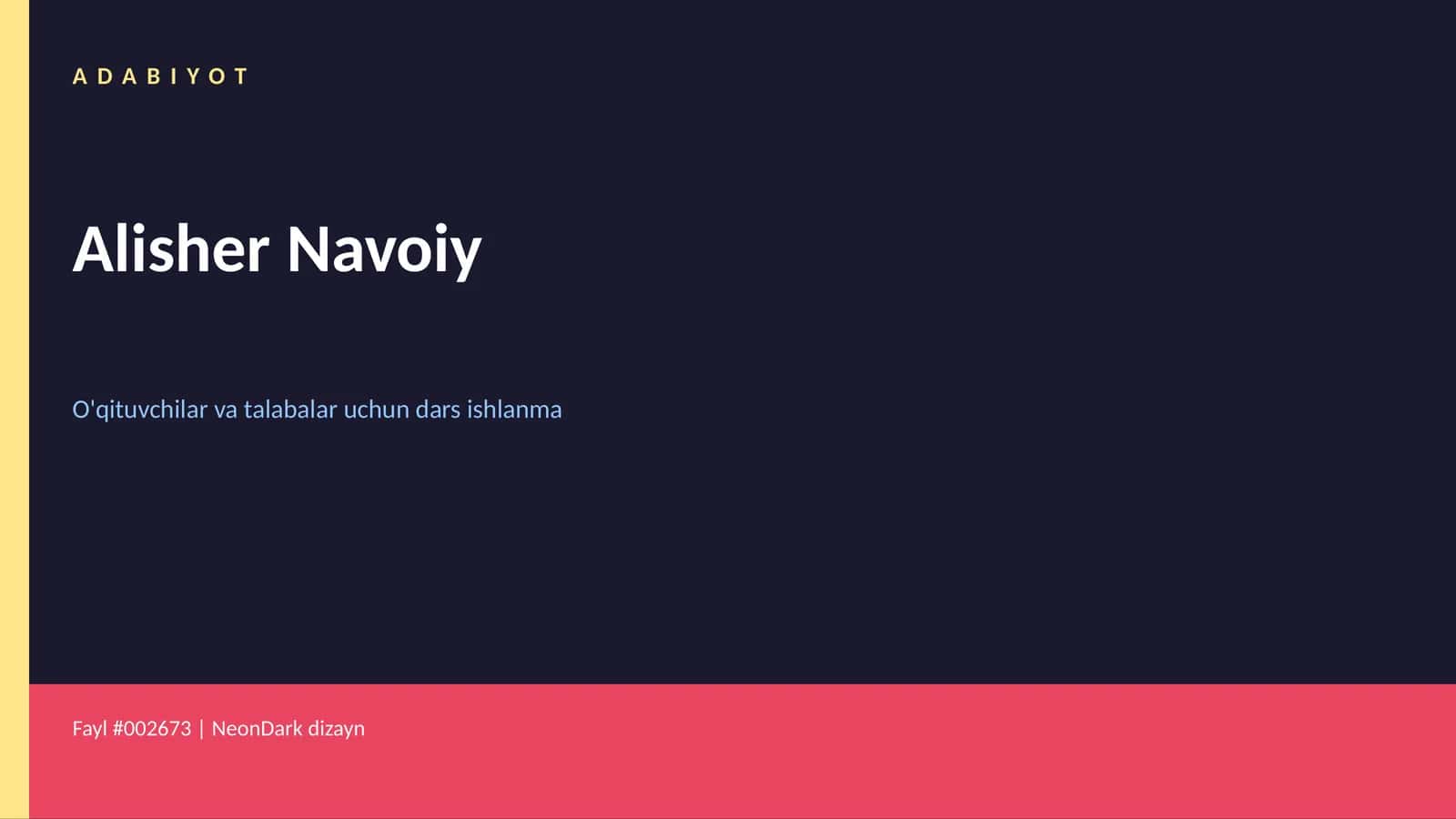 Alisher Navoiy dars ishlanma 1