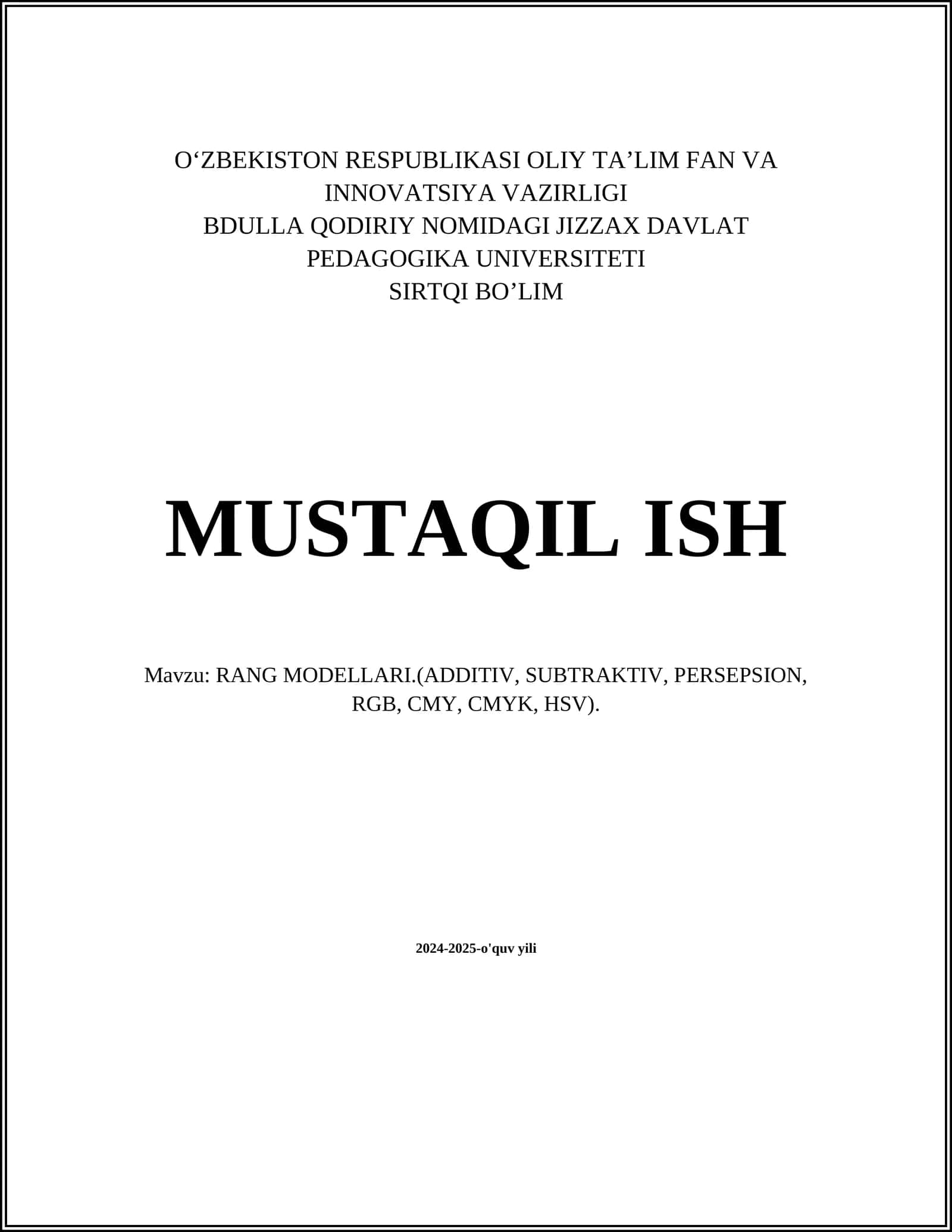 RANG MODELLARI 1